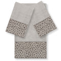 Authentic Hotel And Spa Turkish Cotton Cheetah Jacquard Trim Light Grey 3 Piece Towel Set