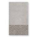 Authentic Hotel And Spa Turkish Cotton Cheetah Jacquard Trim Light Grey Bath Towel