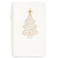 Authentic Hotel And Spa Turkish Cotton Christmas Scroll Tree White Hand Towel