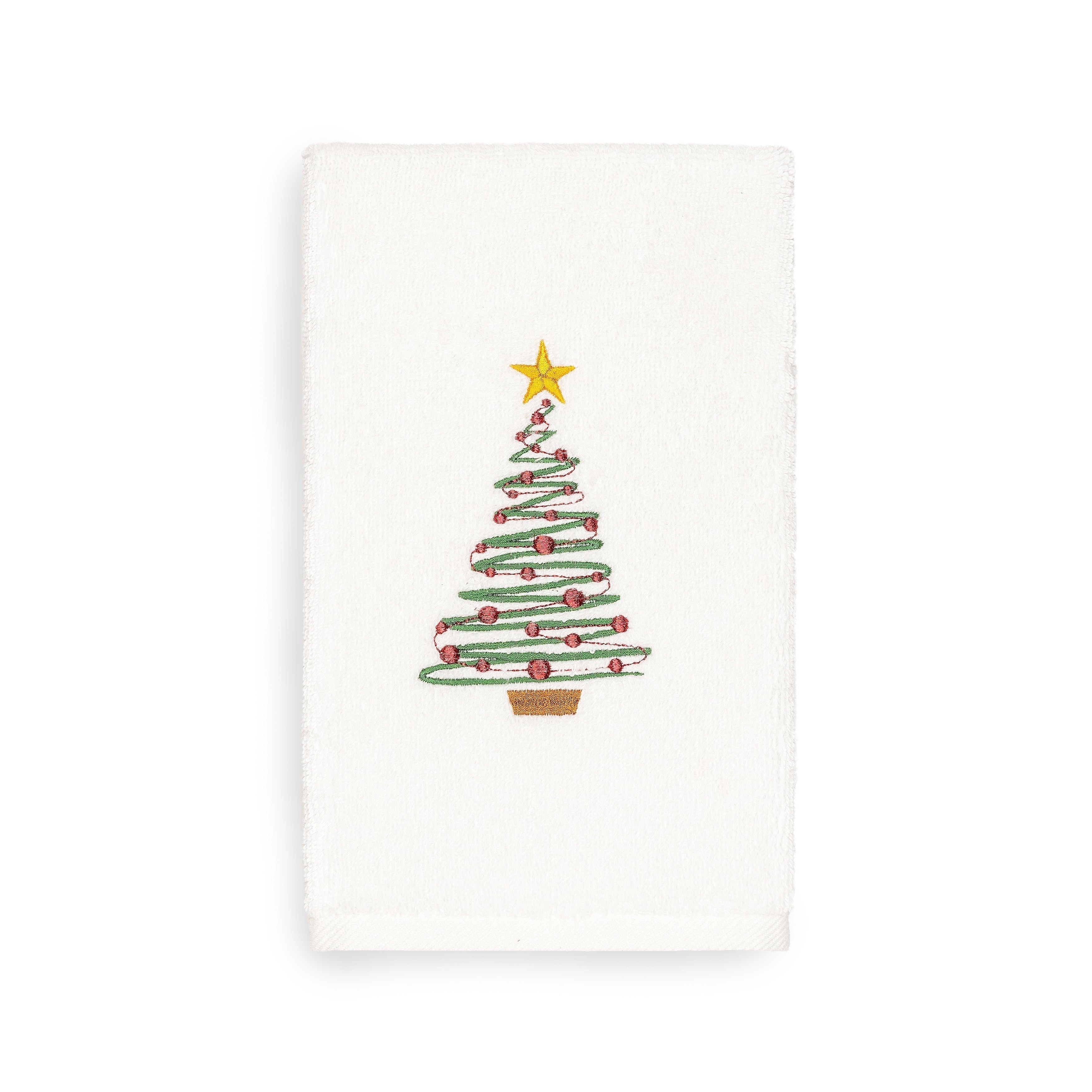 Authentic Hotel And Spa Turkish Cotton Christmas Tree White Hand Towel
