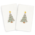 Authentic Hotel And Spa Turkish Cotton Christmas Tree White Set Of 2 Hand Towels