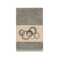 Authentic Hotel And Spa Turkish Cotton Circles Embroidered Dark Grey Hand Towel