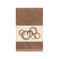 Authentic Hotel And Spa Turkish Cotton Circles Embroidered Latte Brown Hand Towel