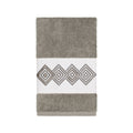 Authentic Hotel And Spa Turkish Cotton Diamonds Embroidered Dark Grey Hand Towel