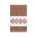 Authentic Hotel And Spa Turkish Cotton Diamonds Embroidered Latte Brown Hand Towel