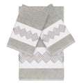 Authentic Hotel And Spa Turkish Cotton Diamonds Embroidered Light Grey 3 Piece Towel Set