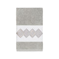 Authentic Hotel And Spa Turkish Cotton Diamonds Embroidered Light Grey Hand Towel