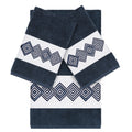 Authentic Hotel And Spa Turkish Cotton Diamonds Embroidered Midnight Blue 3 Piece Towel Set