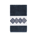 Authentic Hotel And Spa Turkish Cotton Diamonds Embroidered Midnight Blue Hand Towel