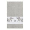 Authentic Hotel And Spa Turkish Cotton Elephants Embroidered Light Grey Bath Towel