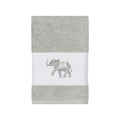 Authentic Hotel And Spa Turkish Cotton Elephants Embroidered Light Grey Hand Towel