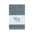 Authentic Hotel And Spa Turkish Cotton Elephants Embroidered Teal Blue Hand Towel