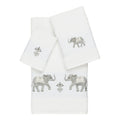 Authentic Hotel And Spa Turkish Cotton Elephants Embroidered White 3 Piece Towel Set