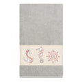 Authentic Hotel And Spa Turkish Cotton Nautical Embroidered Light Grey Bath Towel