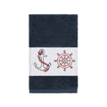 Authentic Hotel And Spa Turkish Cotton Nautical Embroidered Midnight Blue Hand Towel
