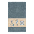 Authentic Hotel And Spa Turkish Cotton Nautical Embroidered Teal Blue Bath Towel