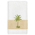 Authentic Hotel And Spa Turkish Cotton Palm Tree Embroidered White Bath Towel
