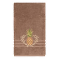 Authentic Hotel And Spa Turkish Cotton Pineapple Embroidered Latte Brown Bath Towel
