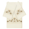 Authentic Hotel And Spa Turkish Cotton Shells Embroidered Cream 3 Piece Towel Set