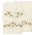 Authentic Hotel And Spa Turkish Cotton Shells Embroidered Cream 4 Piece Towel Set