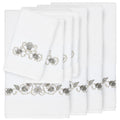 Authentic Hotel And Spa Turkish Cotton Shells Embroidered White 8 Piece Towel Set