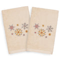 Authentic Hotel And Spa Turkish Cotton Snowflakes Beige Set Of 2 Hand Towels