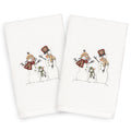 Authentic Hotel And Spa Turkish Cotton Snowmen White Set Of 2 Hand Towels