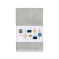 Authentic Hotel And Spa Turkish Cotton Squares Embroidered Light Grey Hand Towel