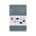 Authentic Hotel And Spa Turkish Cotton Squares Embroidered Teal Blue Hand Towel