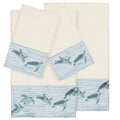Authentic Hotel And Spa Turkish Cotton Turtles Embroidered Cream 4 Piece Towel Set