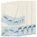 Authentic Hotel And Spa Turkish Cotton Turtles Embroidered Cream 8 Piece Towel Set