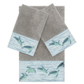 Authentic Hotel And Spa Turkish Cotton Turtles Embroidered Dark Grey 3 Piece Towel Set