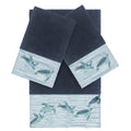 Authentic Hotel And Spa Turkish Cotton Turtles Embroidered Midnight Blue 3 Piece Towel Set