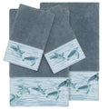 Authentic Hotel And Spa Turkish Cotton Turtles Embroidered Teal Blue 4 Piece Towel Set
