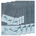Authentic Hotel And Spa Turkish Cotton Turtles Embroidered Teal Blue 8 Piece Towel Set
