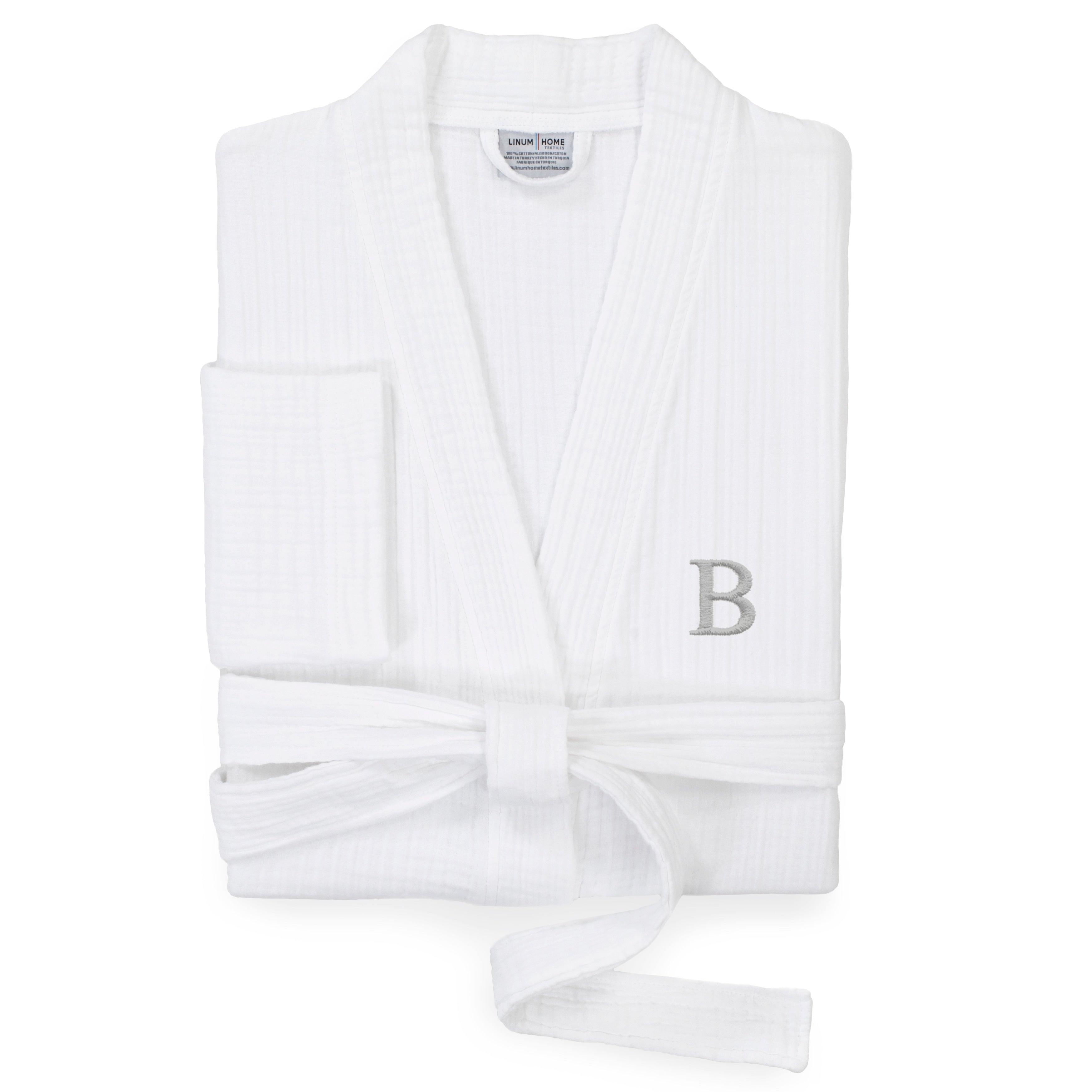 Authentic Hotel And Spa White 100 Turkish Cotton Smyrna Monogrammed Luxury Robe