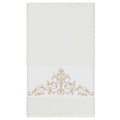 Authentic Hotel And Spa White Turkish Cotton Scrollwork Embroidered Bath Towel