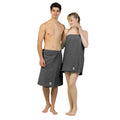 Authentic Turkish Cotton Terry Grey Monogrammed Spa And Shower Towel Wrap