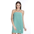 Authentic Hotel And Spa Turkish Cotton Terry Monogrammed Aqua Green Womens Spa And Shower Towel Wrap