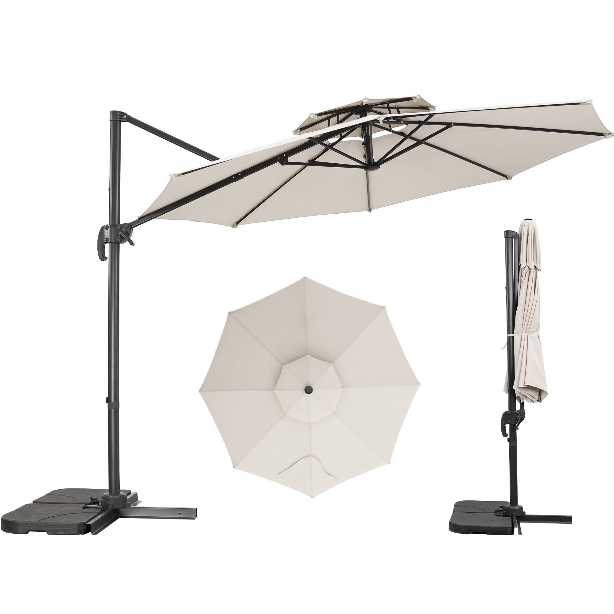 Autlaycil 10Ft Cantilever Outdoor Patio Umbrella With Base Included