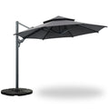 Autlaycil 10Ft Cantilever Patio Umbrella With Base Outdoor Solar Light