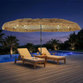Autlaycil 13Ft Patio Tiki Umbrella With 36 Led Lights Thatched Outdoor