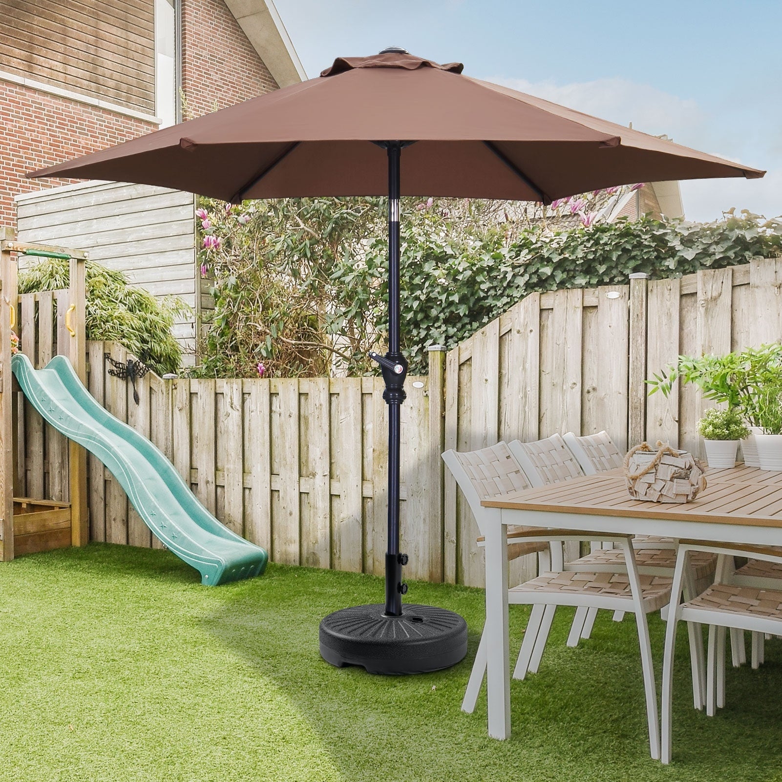 Zenova Patio Offset Cantilever Umbrella 10 Ft Uv Protection