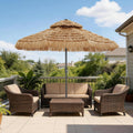 Autlaycil 9Ft Thatched Tiki Patio Outdoor Umbrella With Crank