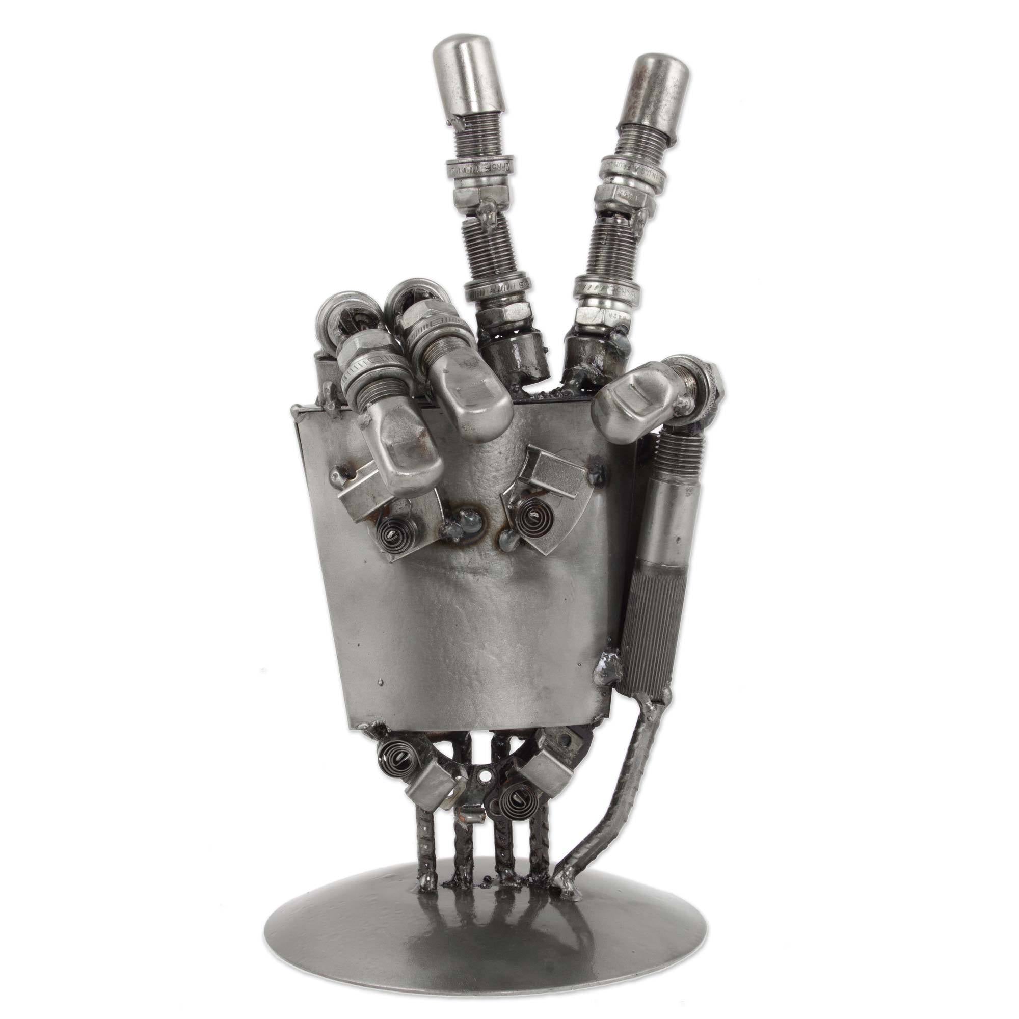Auto Part Sculpture Rustic Robot Hand Mexico
