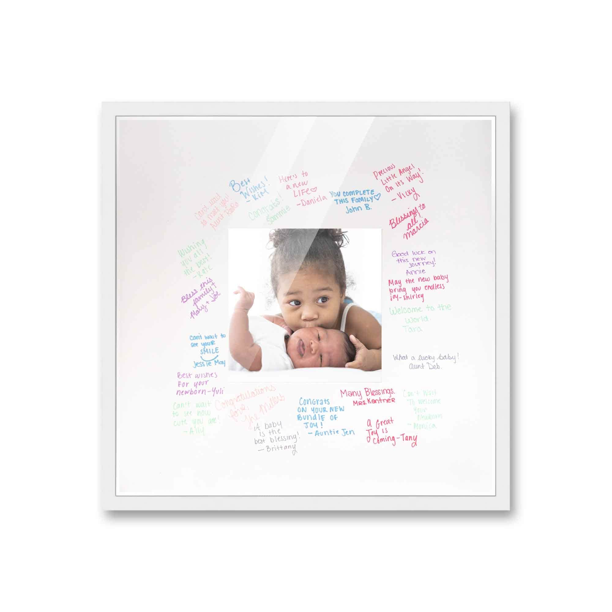 Autograph White Wood Frame With Squre White Mat Perfect For Event Signatures Full Color Pen Set Included 3 Sizes Available