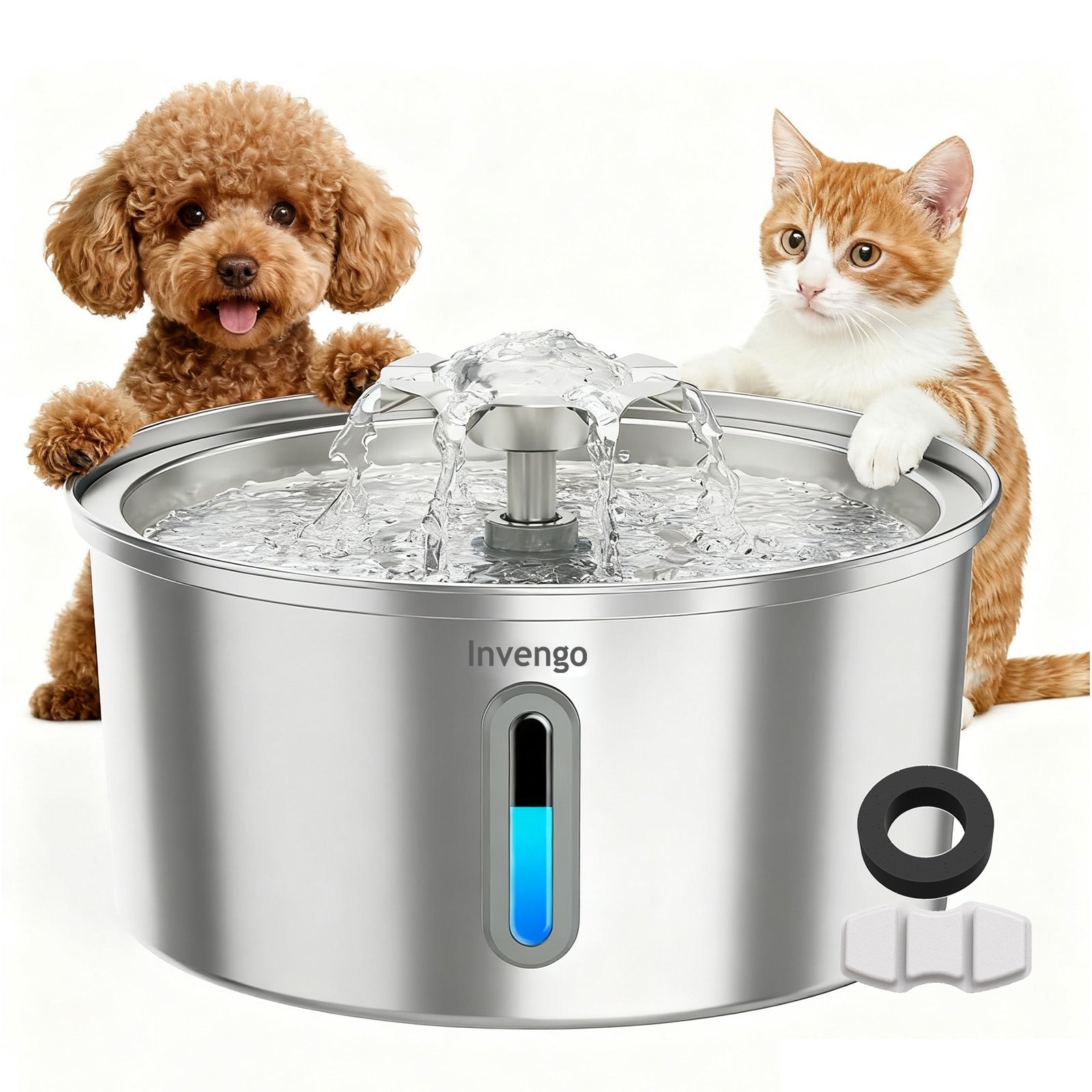 Automatic Cat Water Fountain Stainless Steel 3.2L 108Oz