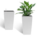 Automatic Watering Planter With Dual Basin And Imitation Rattan Finish