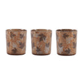 Autumn Leaf Glass Votive Holder Set Of 3