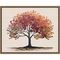 Autumn Tree Neutral Linen By The Creative Bunch Studio Framed Canvas Wall Art Print